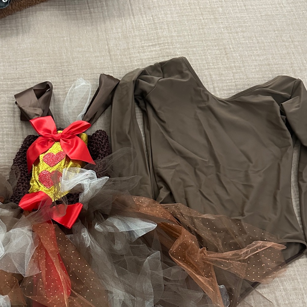 Brown and Red Kids Costume with Tulle Skirt